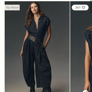 Anthropologie Dark Denim Jumpsuit